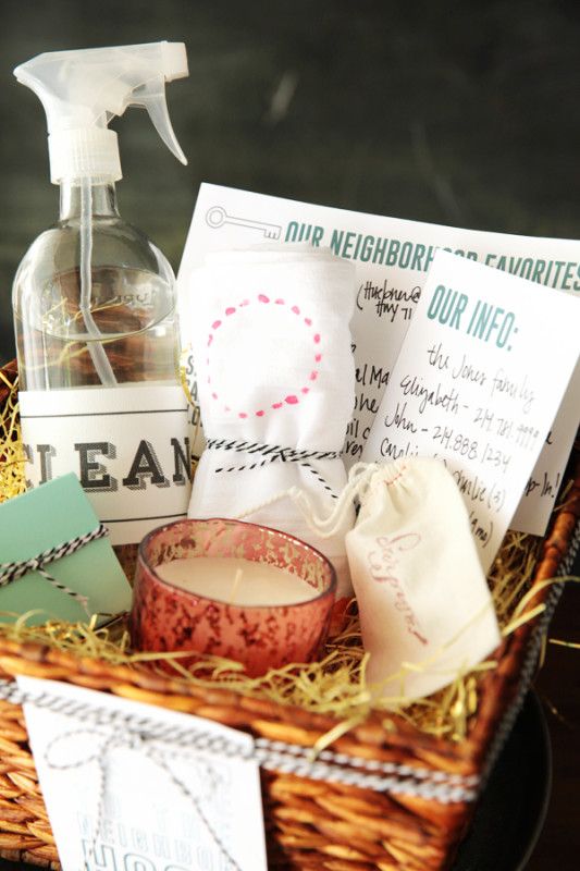 New Neighbor Gift Basket | New neighbor gifts, Themed gift baskets
