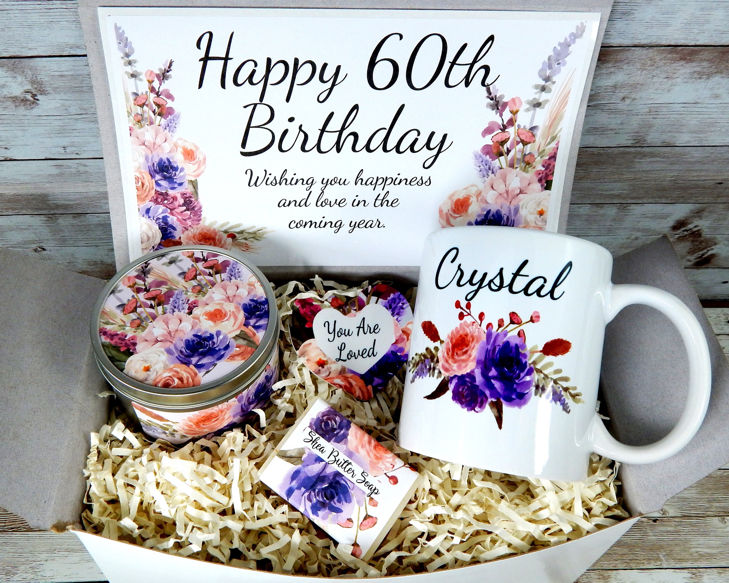 60th Birthday Gift Idea Gift Basket For Her 60th Grandmas | Etsy