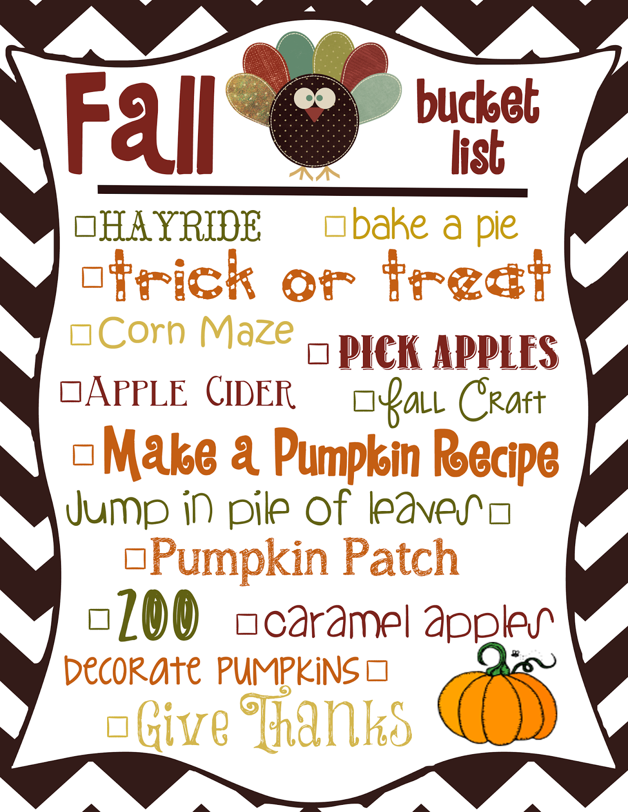 Mommy and Things: Fall Bucket List Printable
