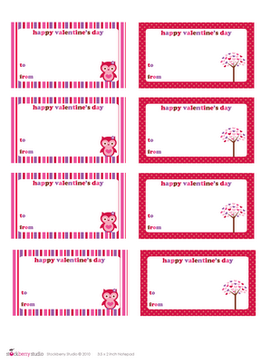 Stockberry Studio: FREEBIE - Printable Valentine Owl Gift Tags