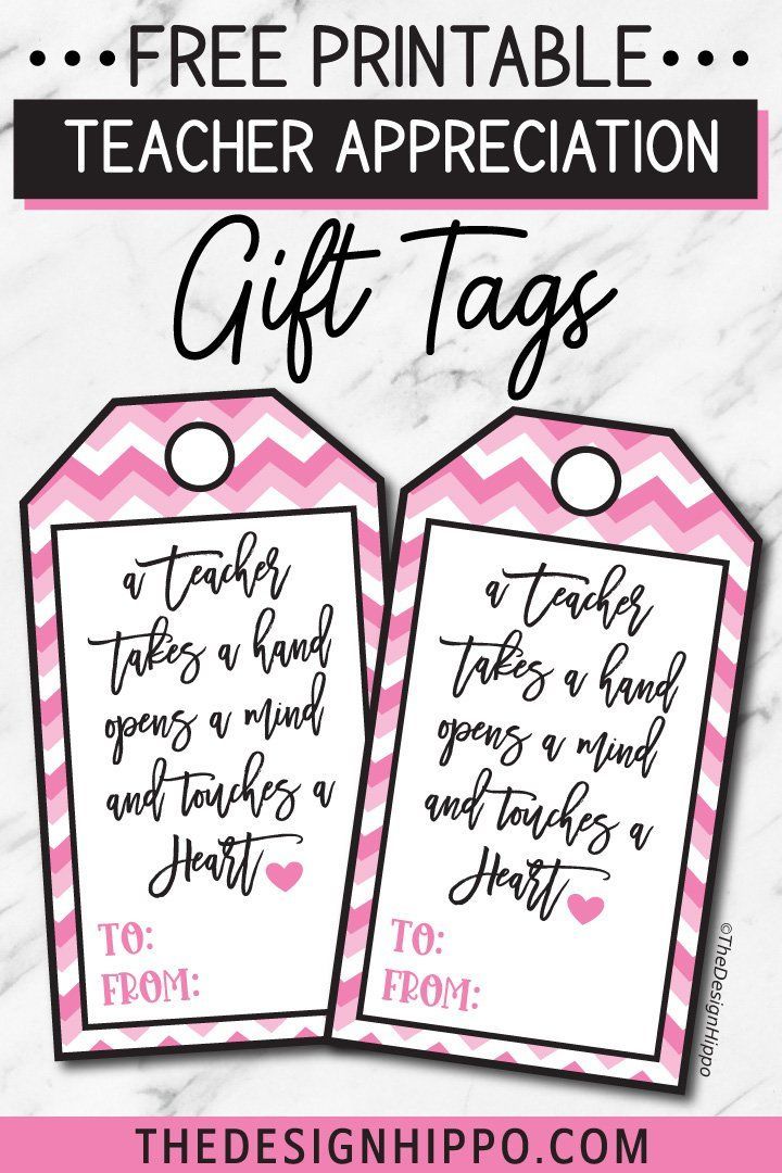 Free Printable Gift Tags for Teacher Appreciation | Teacher