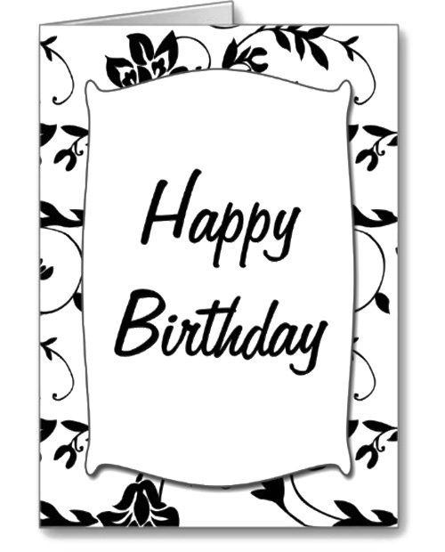 Printable Birthday Cards In Black And White - Printable Birthday Cards