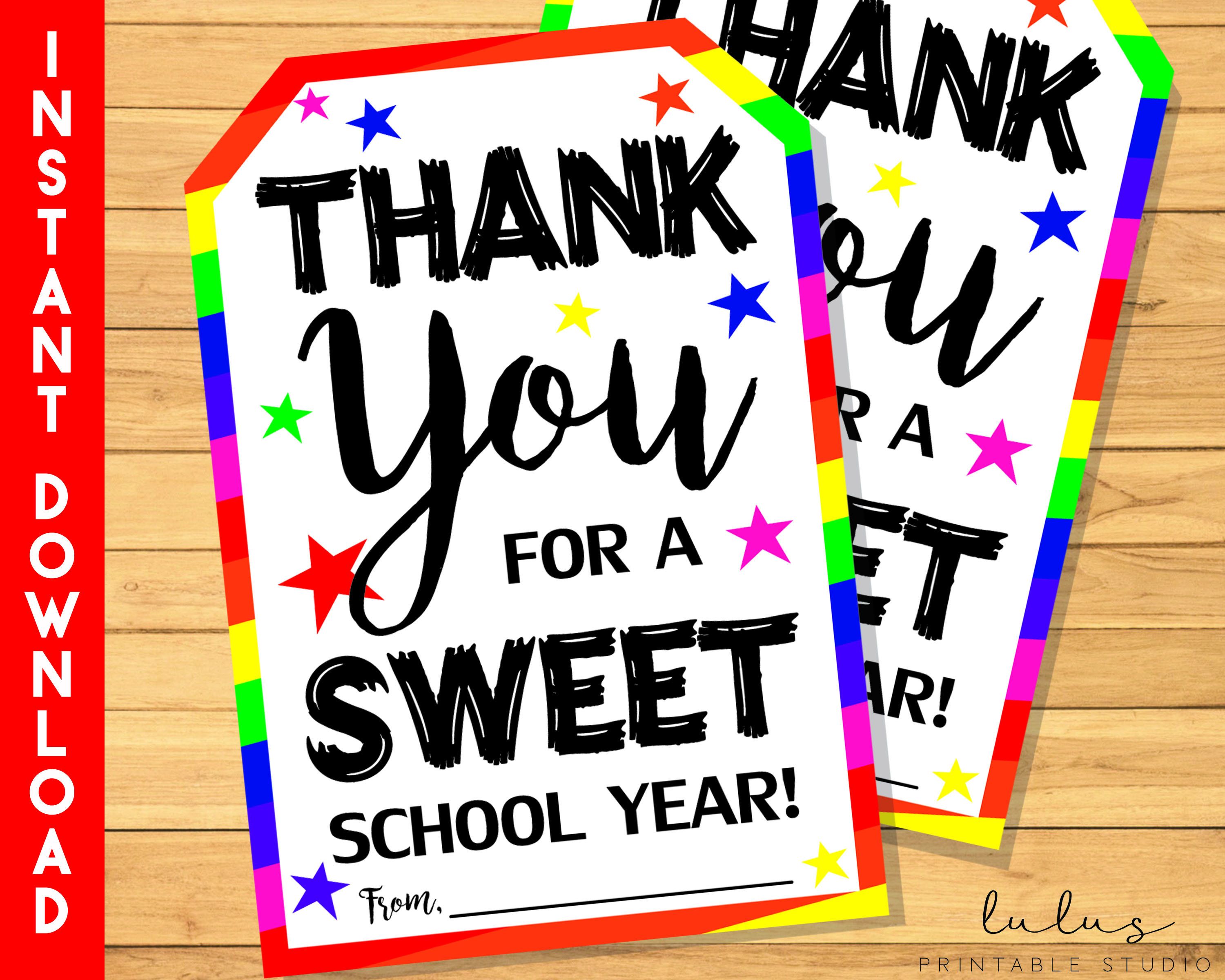 End of the Year Teacher Gift Tag Printable Thank You Gift for | Etsy