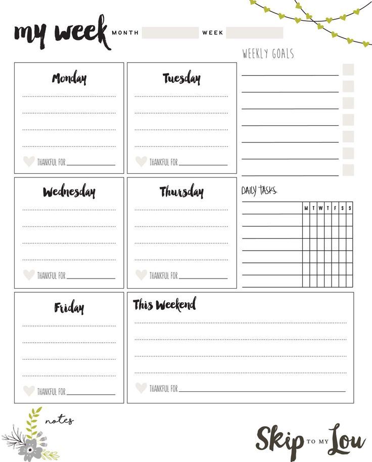 Image result for aesthetic planner pages | Weekly planner printable