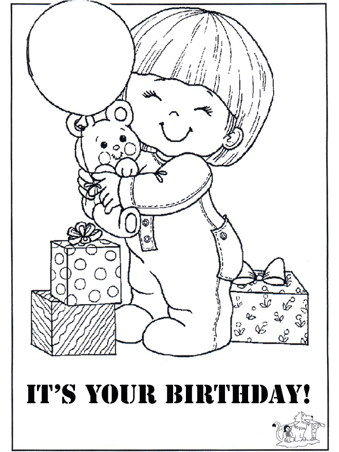 Birthday Card Coloring Page - Coloring Home