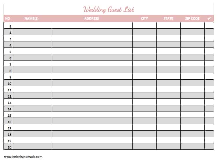 17 Wedding Guest List Templates - Excel PDF Formats