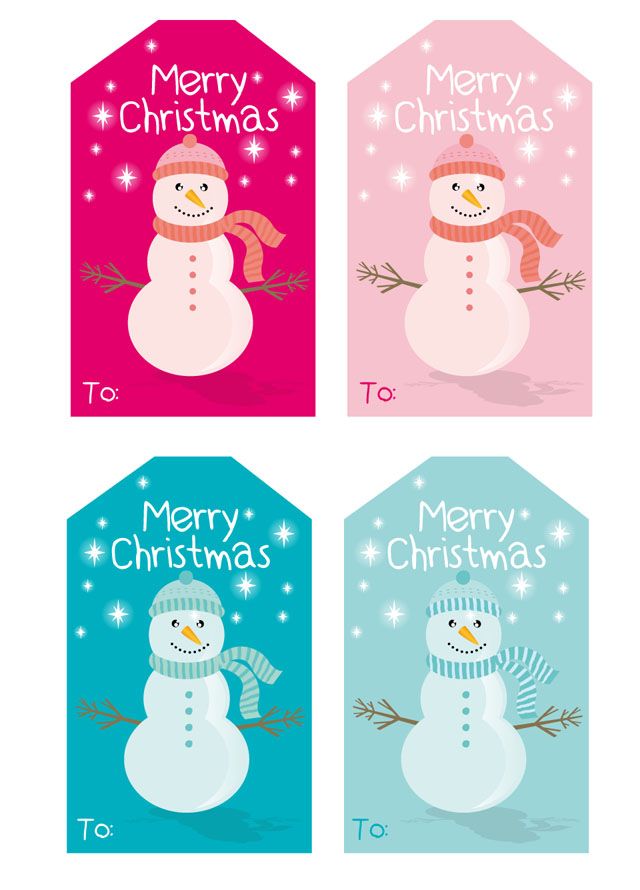 Colorful snowman gift tags to print | Χριστούγεννα, Ετικέτες