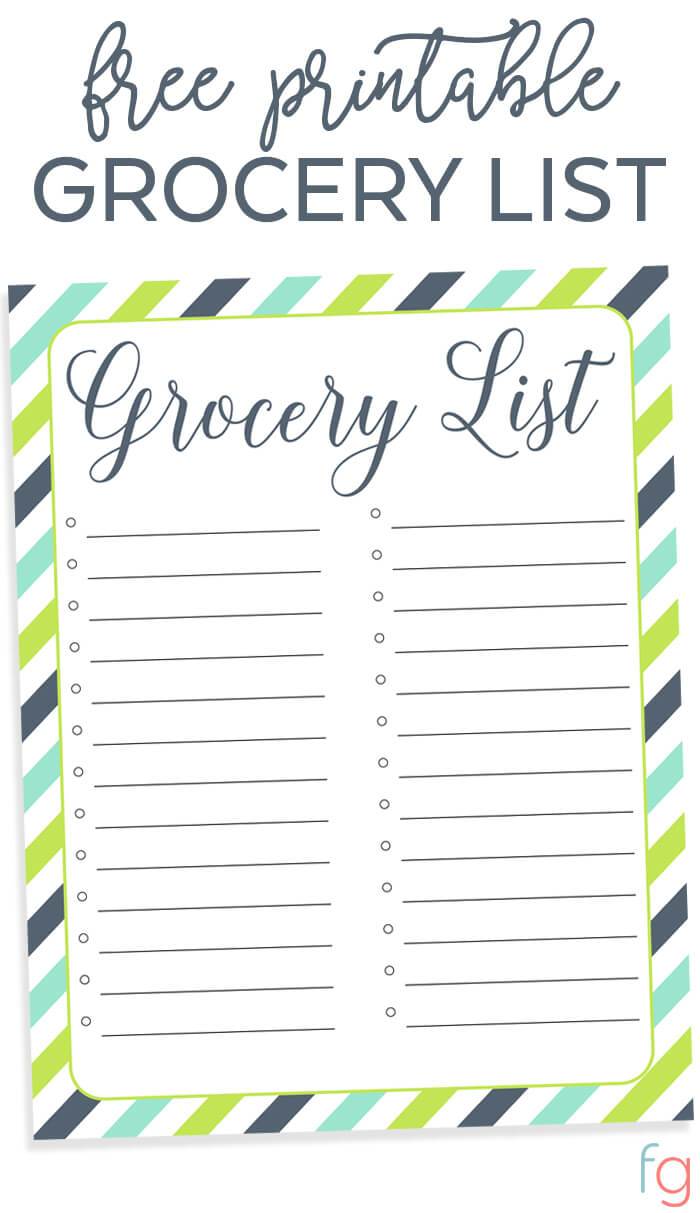 Organizing Grocery List - Free Printable