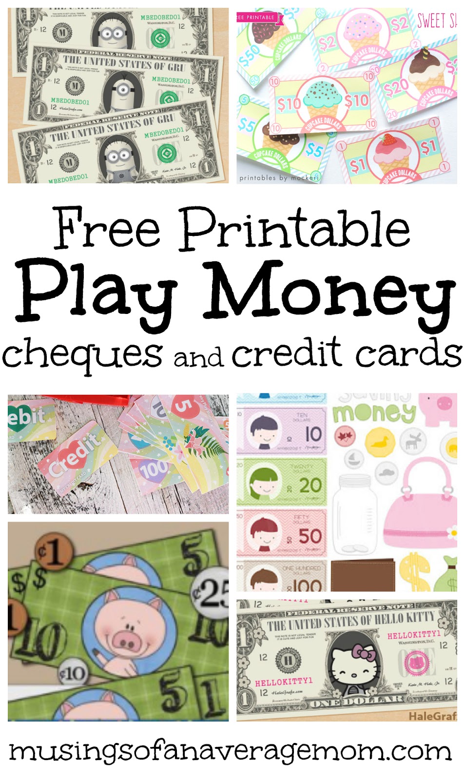 Musings of an Average Mom: Pretend Play Money