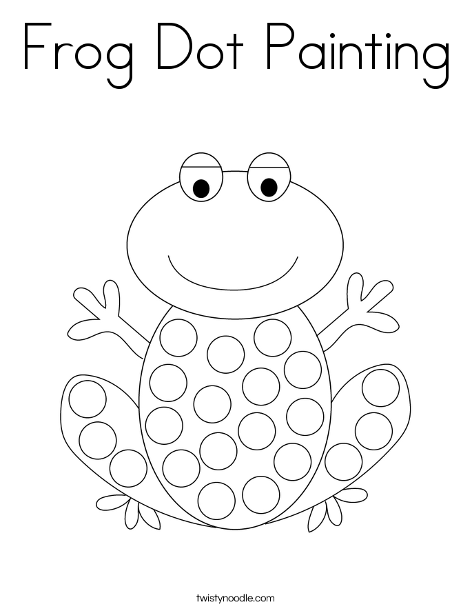 Frog Dot Painting Coloring Page - Twisty Noodle