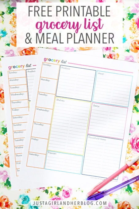 Free Printable Grocery List and Meal Planner | Abby Lawson