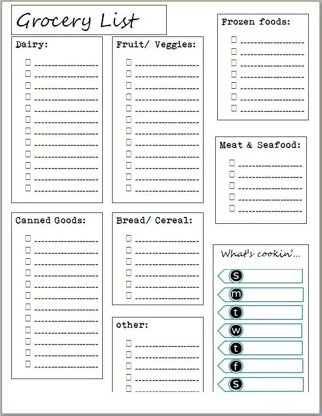28 Free Printable Grocery List Templates | Kitty Baby Love