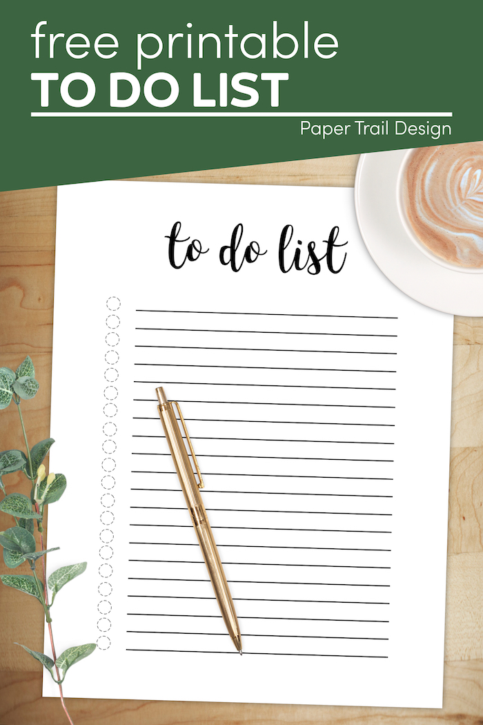 Free Printable To Do List Template - Paper Trail Design