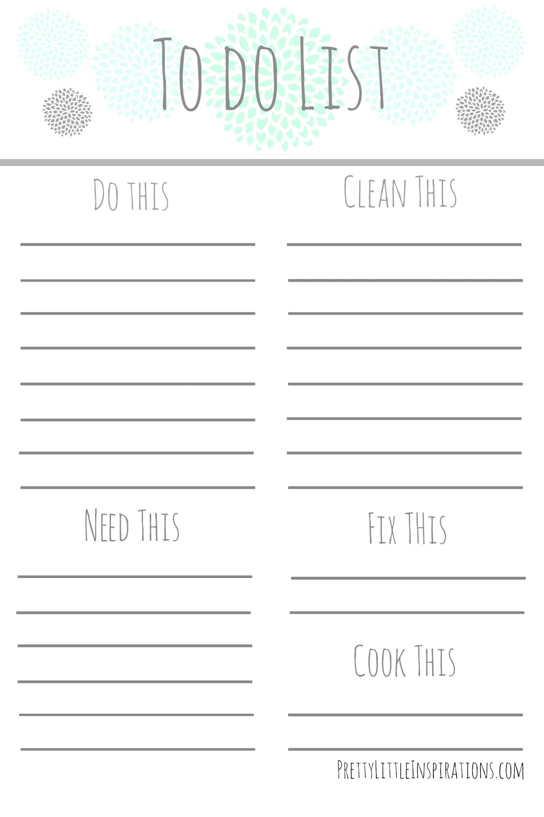 Pretty Little Inspirations to-do list
