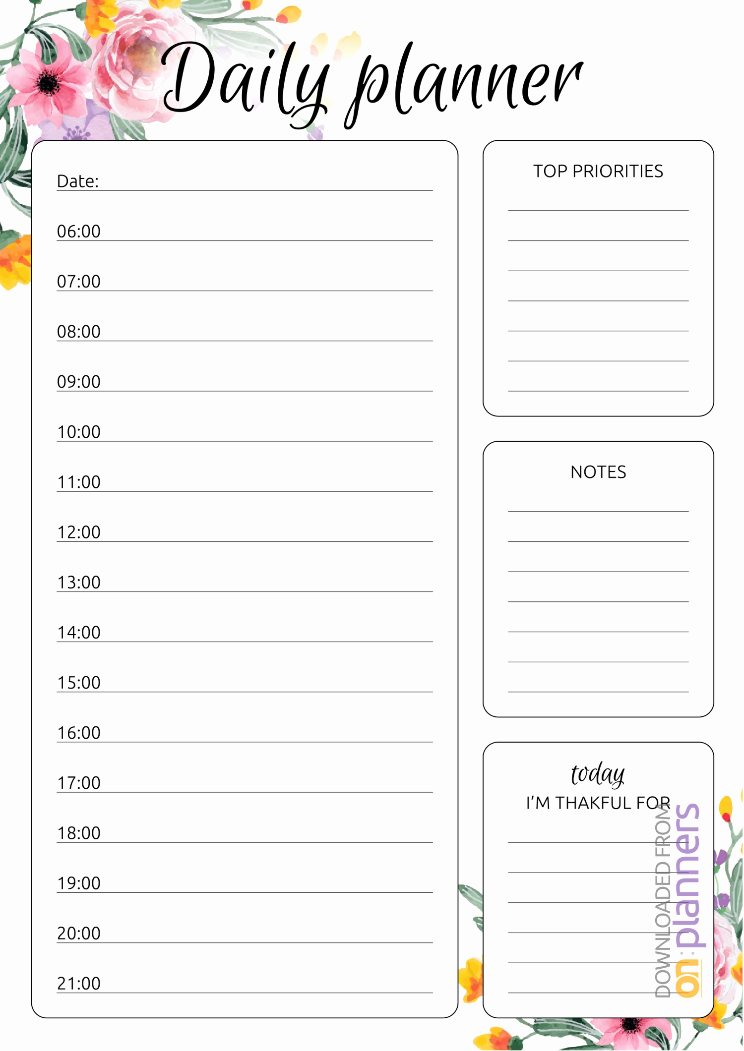 Take Printable Daily Planner Sheets | Calendar Printables Free Blank