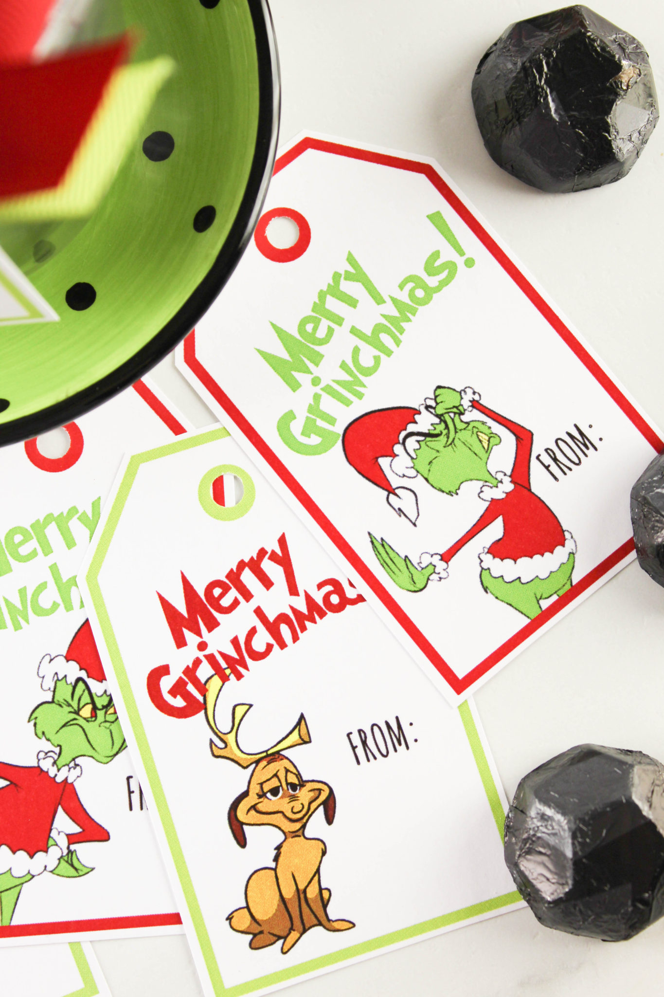 Free Printable Grinch Christmas Gift Tags - Baking You Happier