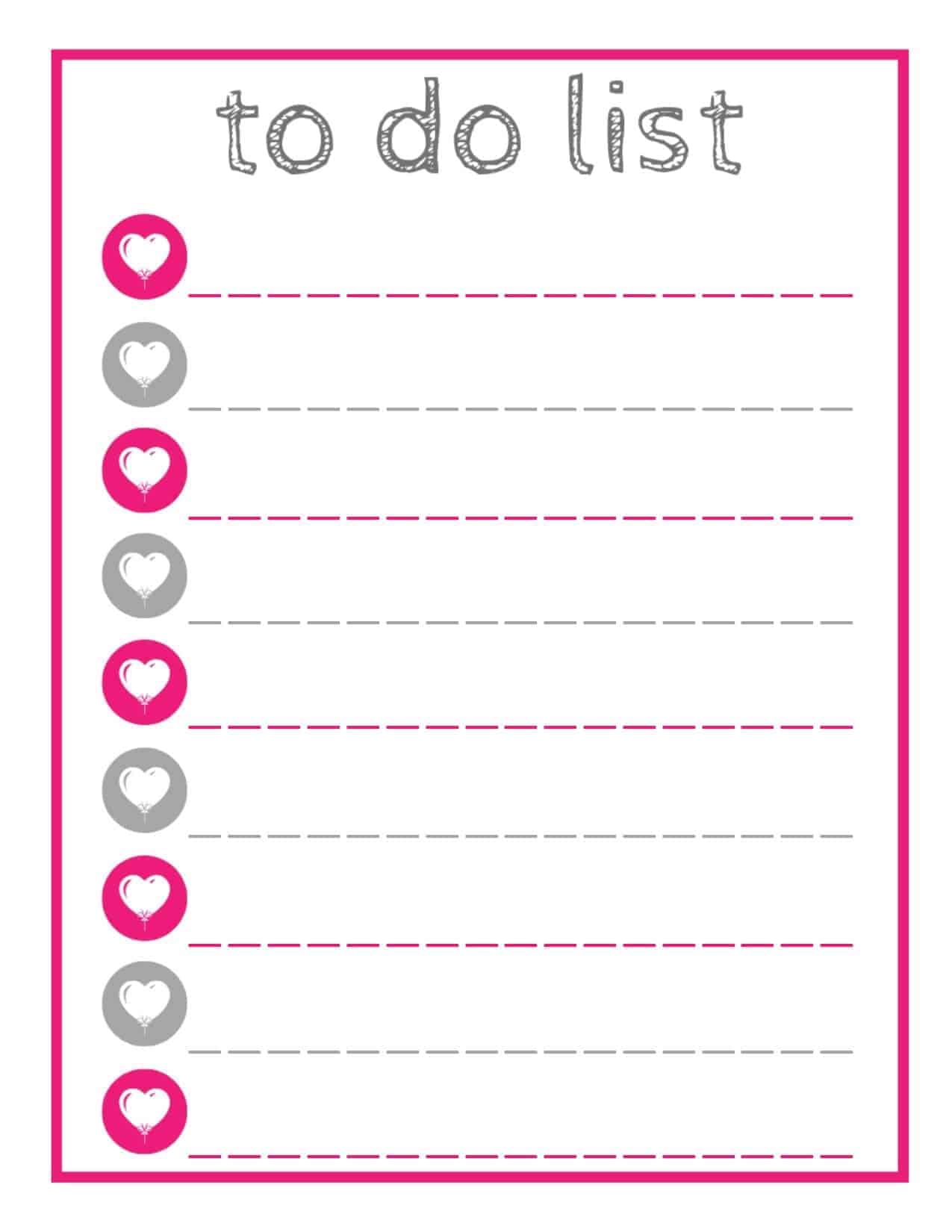 Pink To Do List Printable Lists Paper & Party Supplies trustalchemy.com