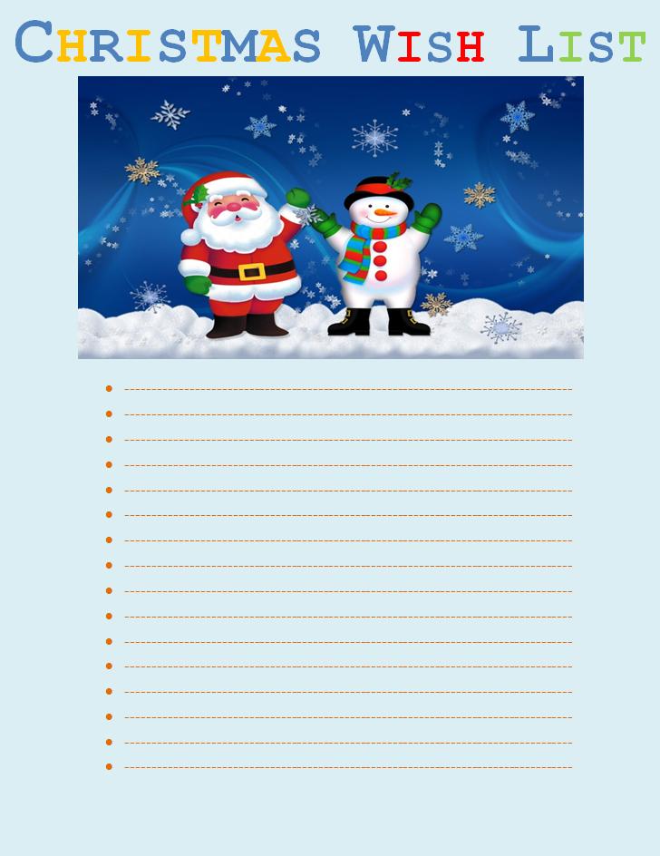 Free Christmas Wish List Template | Free Word Templates