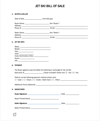 Free Simple Bill of Sale Forms (18 Types) | PDF | WORD | RTF