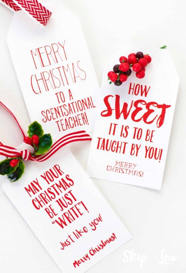 Super Cute and Easy Teacher Christmas Tags and Gifts | Skip To My Lou