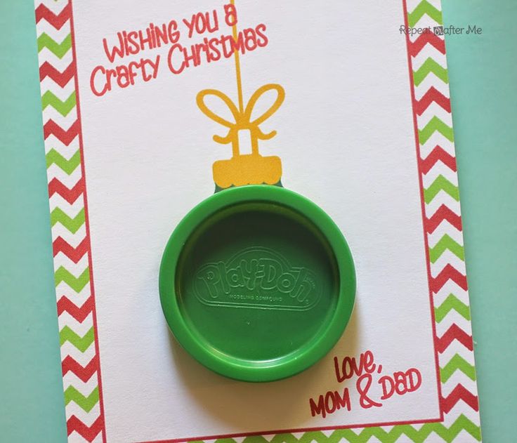Play-Doh Ornament Gift Card - Repeat Crafter Me | Christmas gift tags