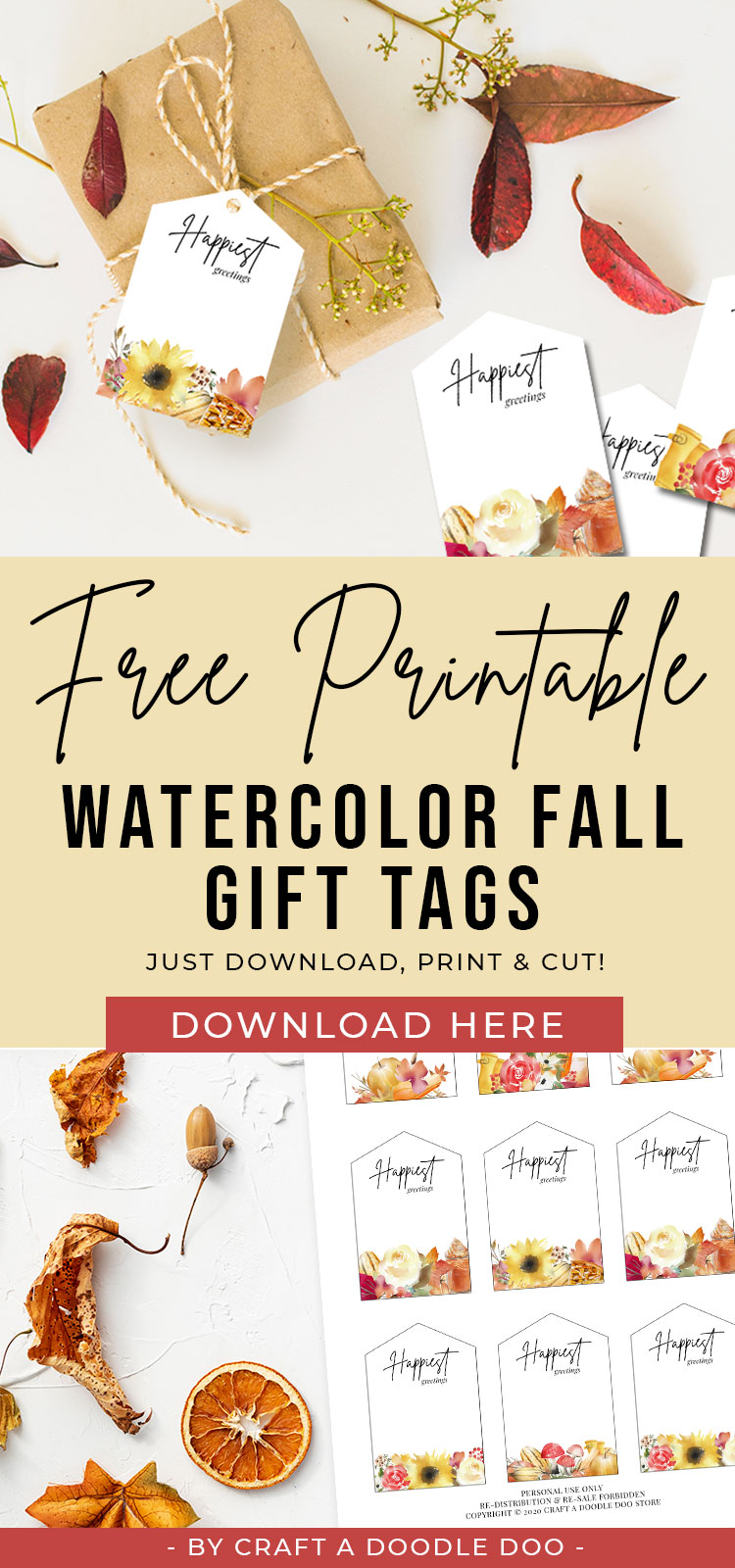 Craft A Doodle Doo: Free Printable Fall Gift Tags