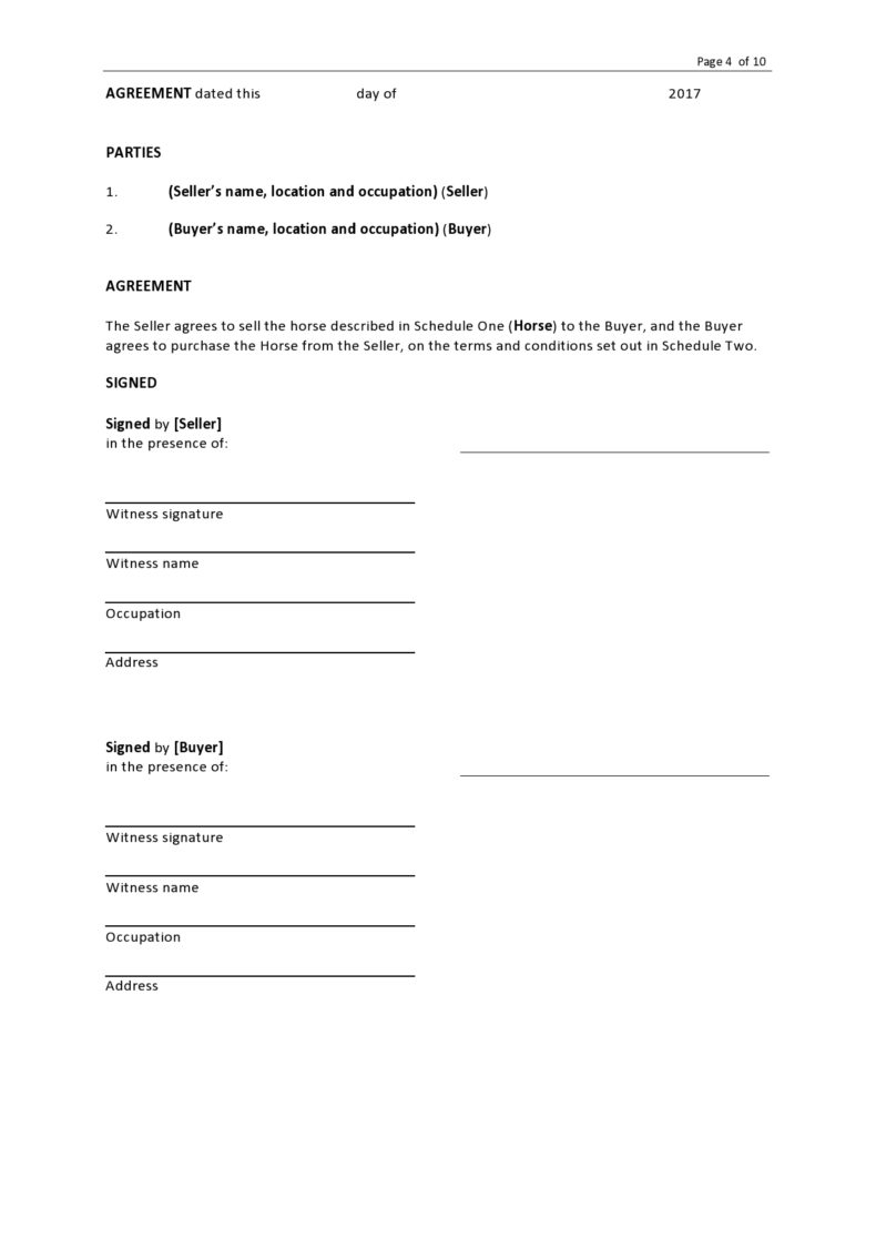 42 Printable Horse Bill of Sale Forms [& Templates] ᐅ TemplateLab