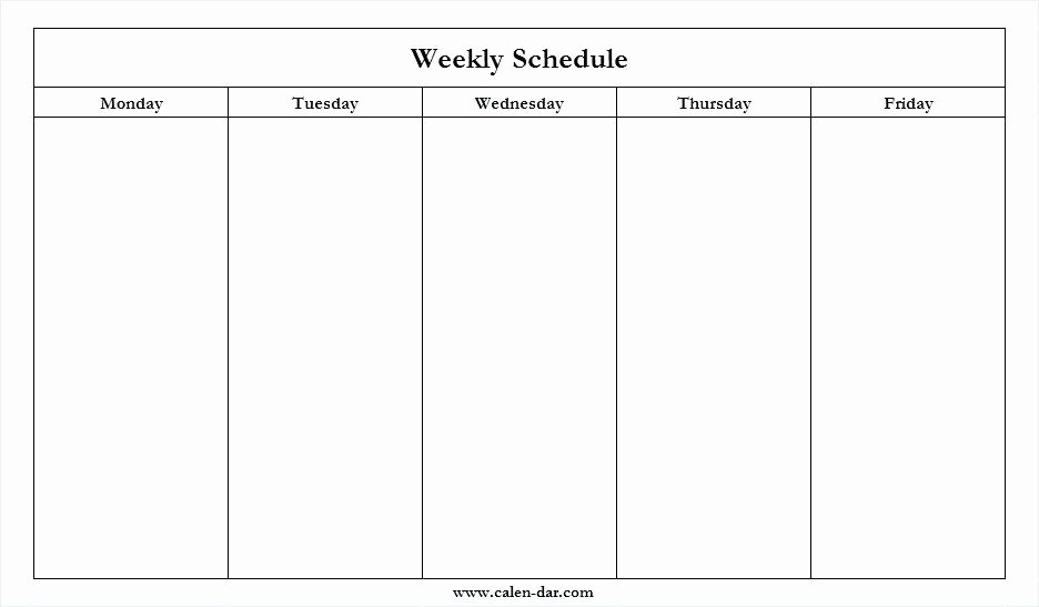 Monday Through Friday Calendar | Free Printable Calendar Monthly