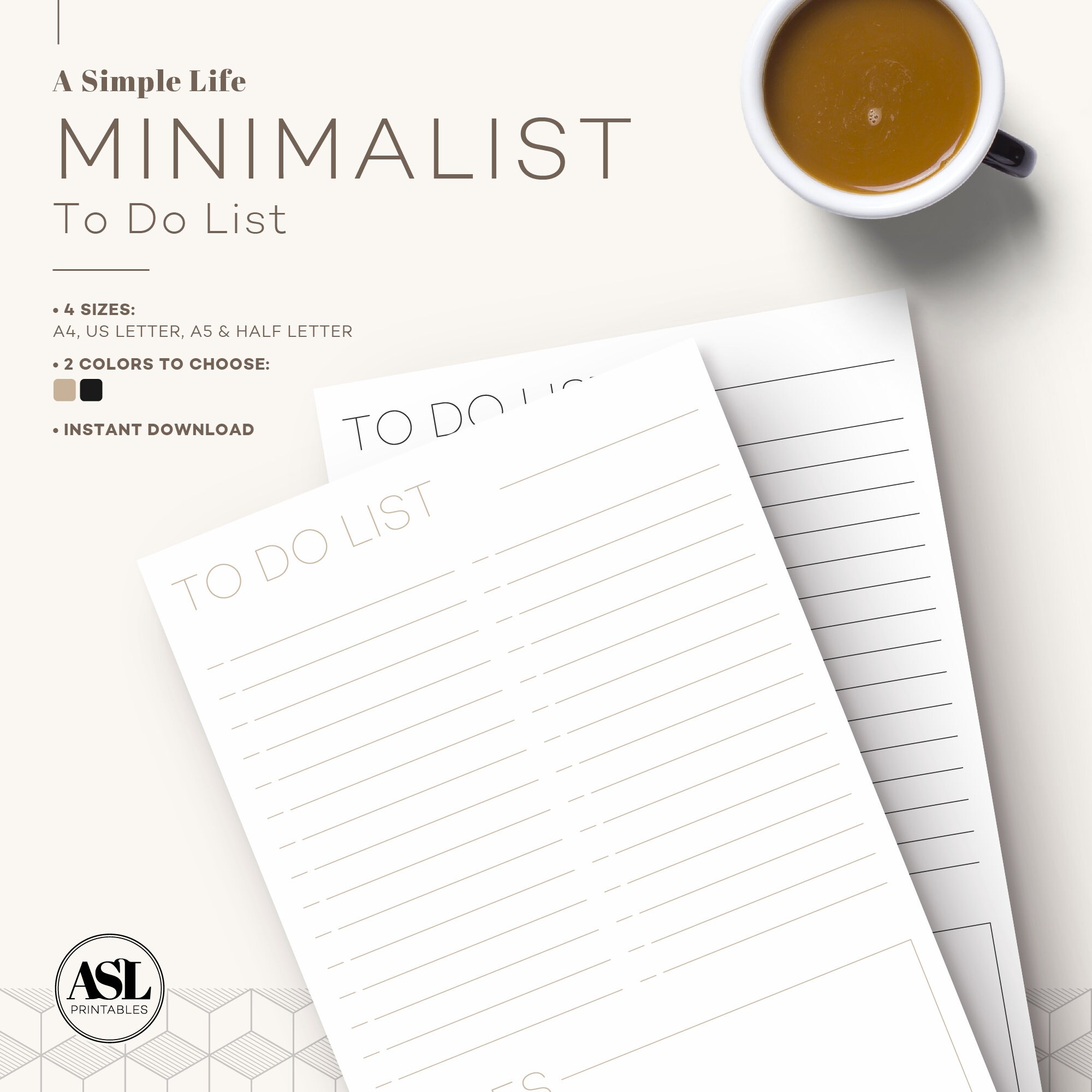 Minimalist to Do List Printable Digital Undated PDF A4 - Etsy UK