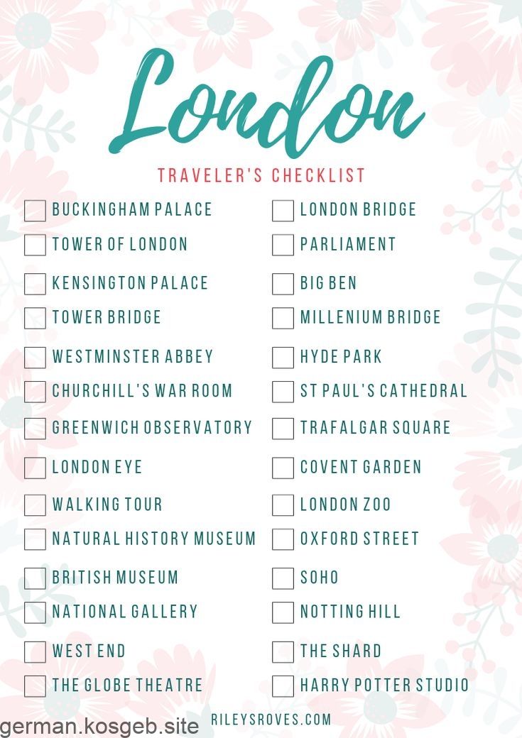 Checkliste für London-Reisende