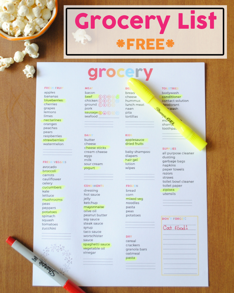 Grocery List - Free Printable! » One Beautiful Home