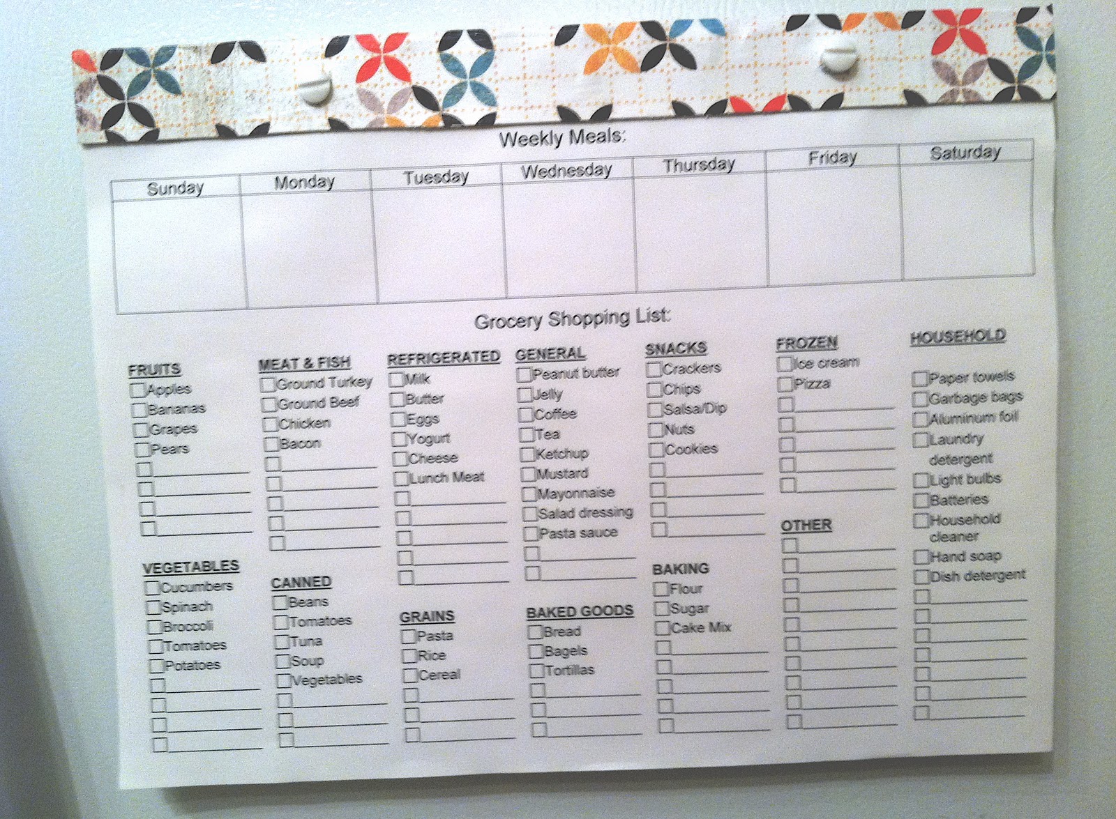 Weekly Meal Planner and Grocery List Free Printable