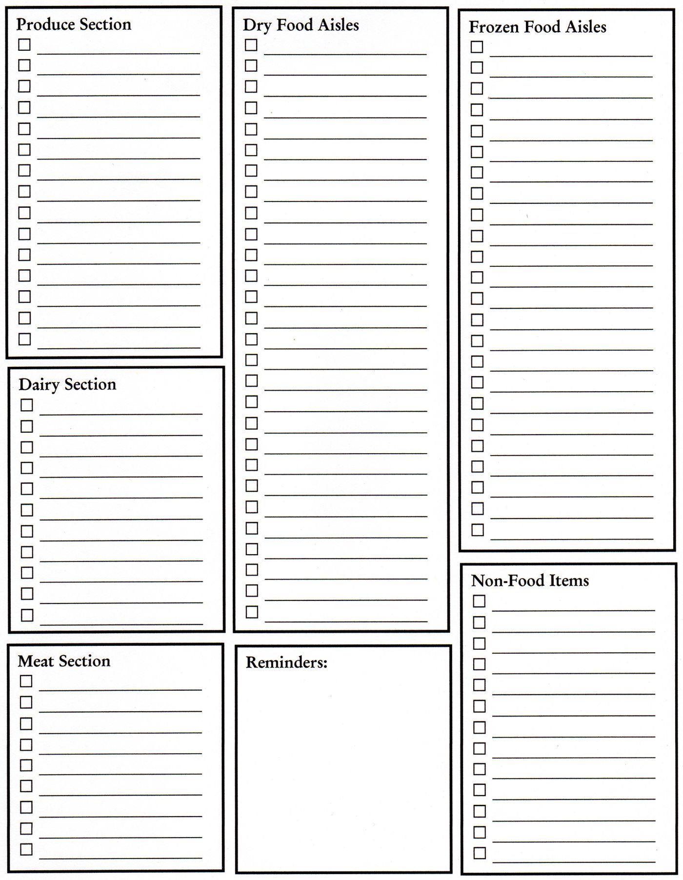 Grocery List | Grocery list printable, Grocery list template, Shopping