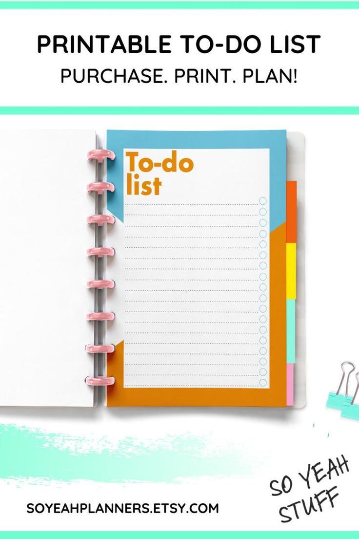 blue and orange printable to do list planner page | Planner pages, Blog