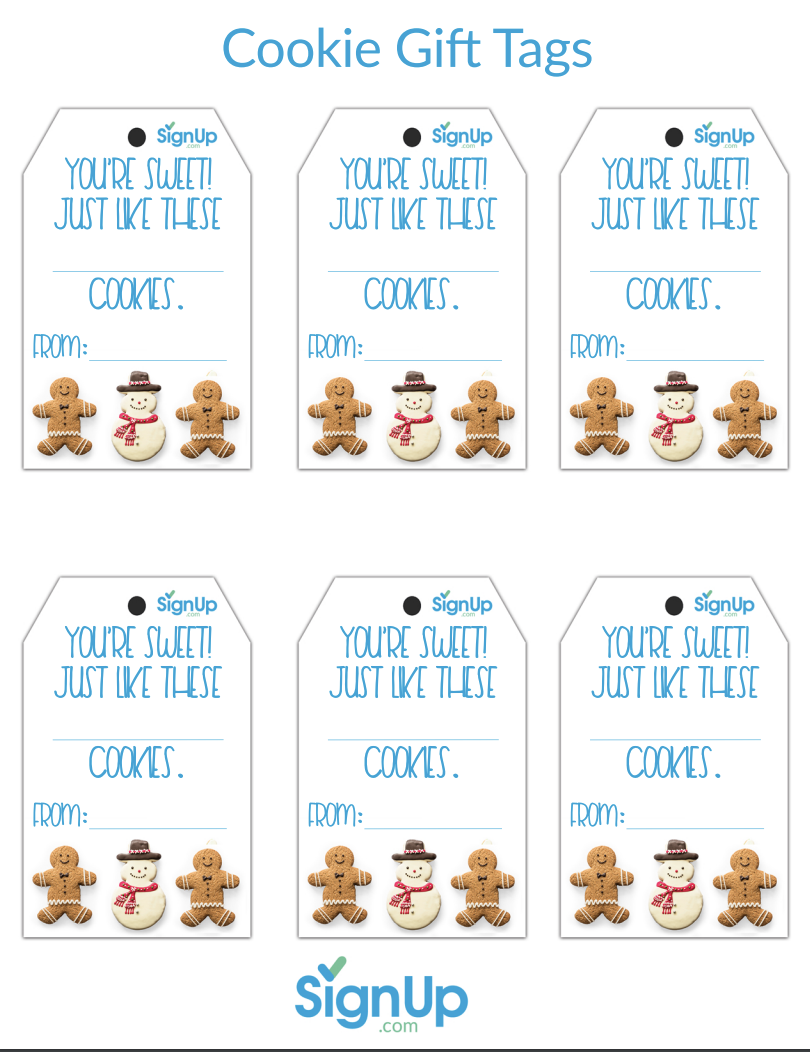 Printable Gift Tags for Holiday Cookies | SignUp.com