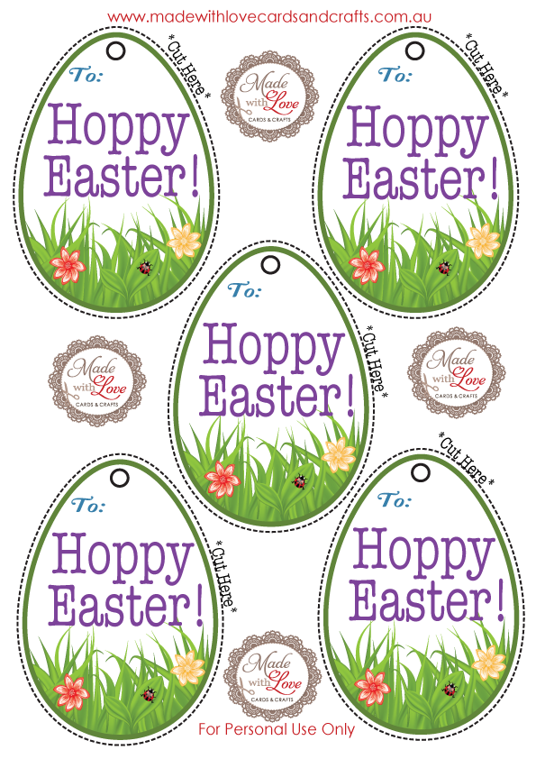 FREE EASTER GIFT TAG PRINTABLE PDF 6 tags to a sheet simply download