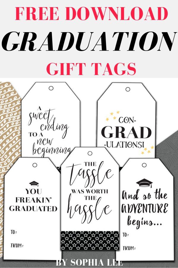 Best Free Printable Graduation Gift Tags - By Sophia Lee | Graduation