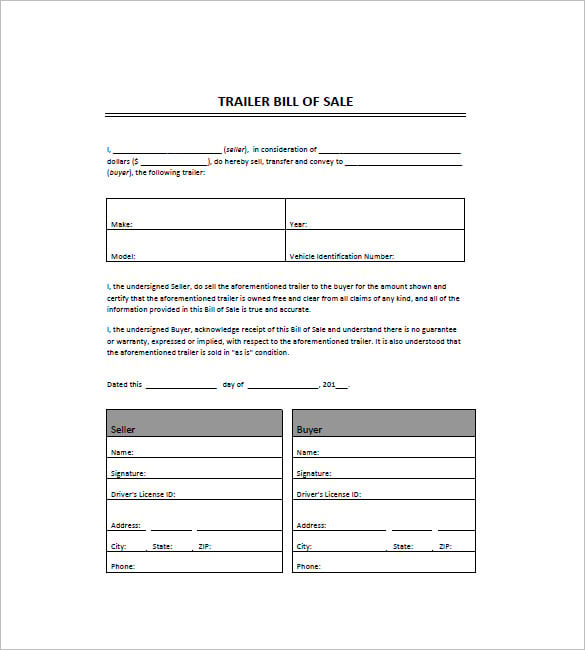 Bill of Sale Templates | 18+ Free Printable Docs, Xlsx & PDF Formats