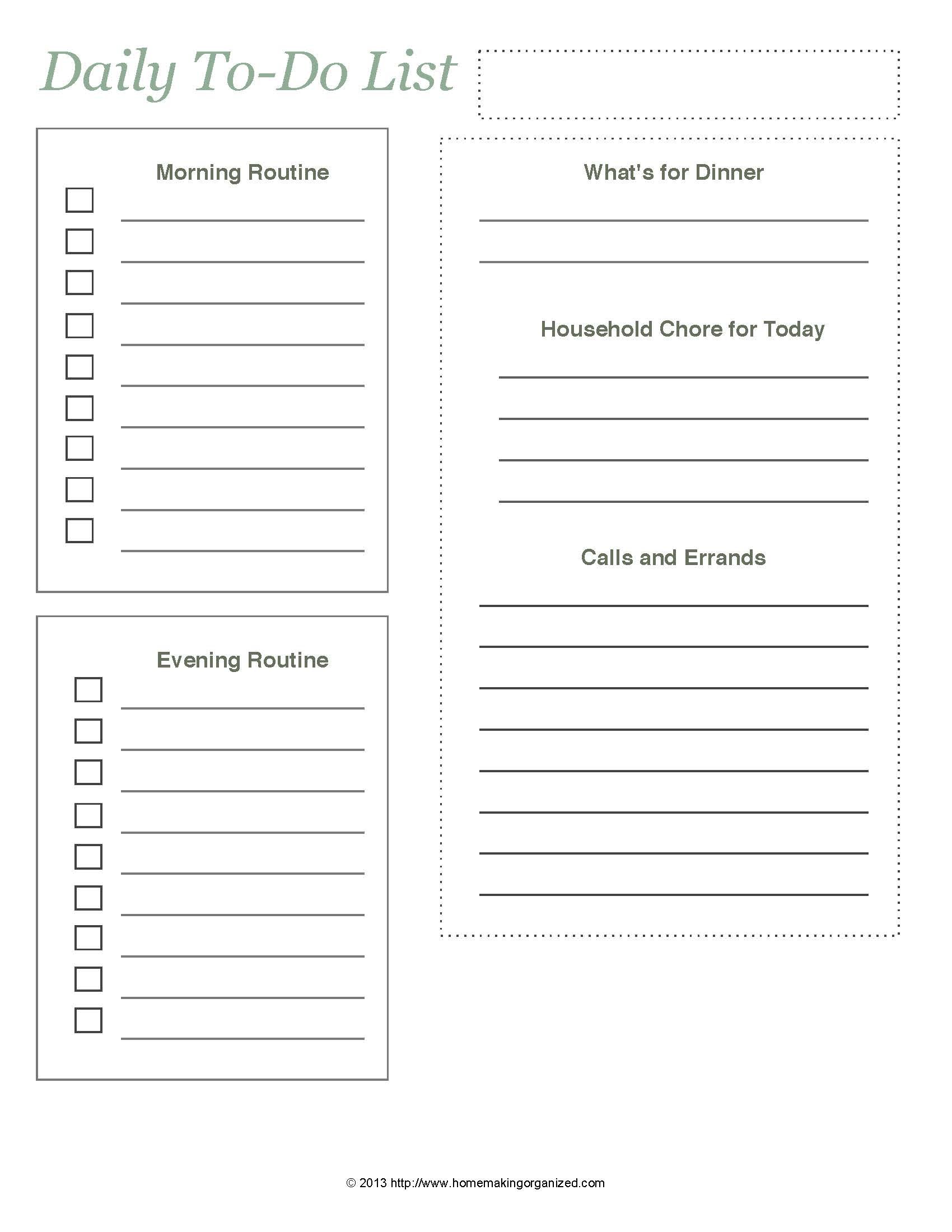 Daily To-Do List Free Printable - Homemaking Organized