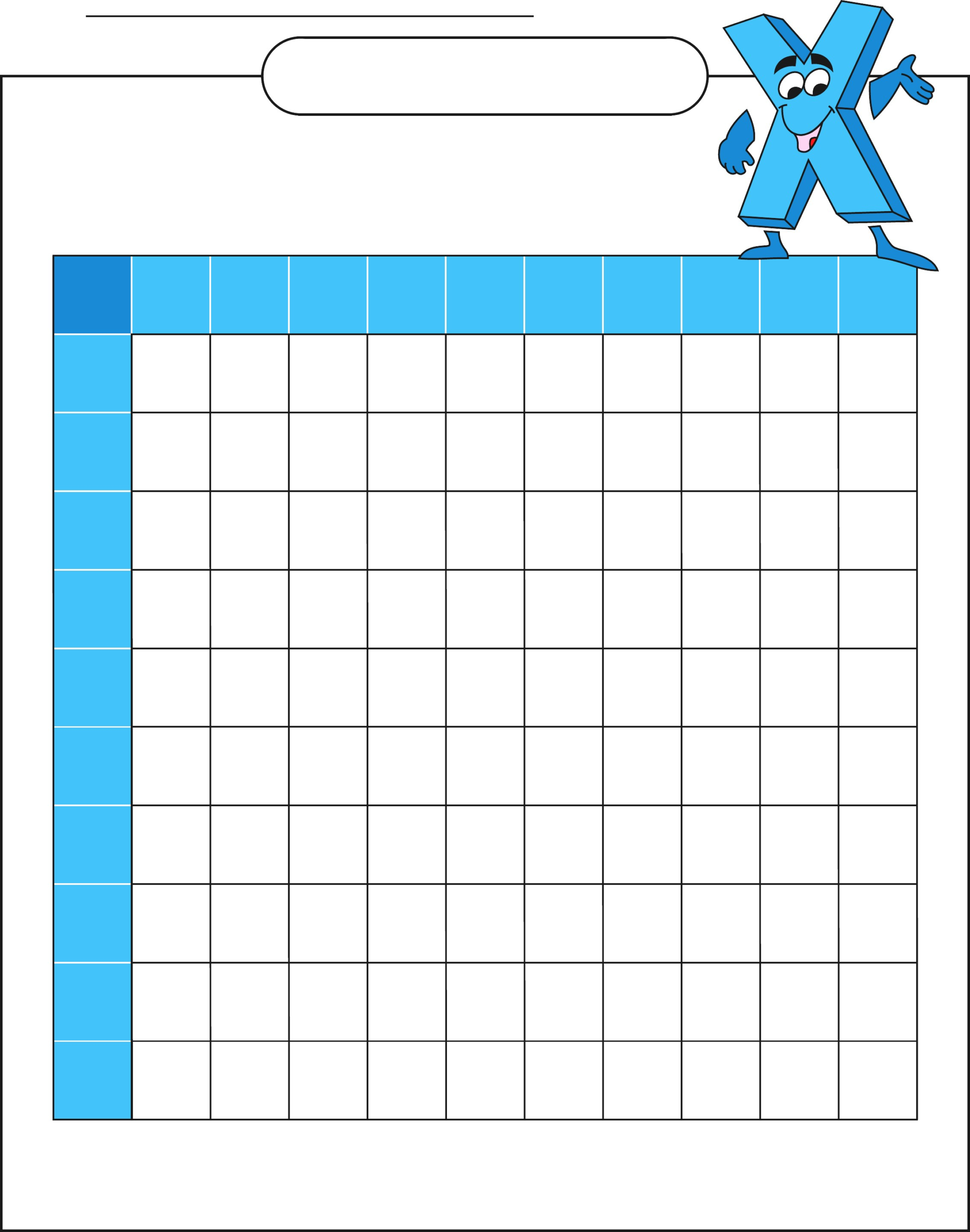 Printable Blank Multiplication Table 0-12 – PrintableMultiplication.com