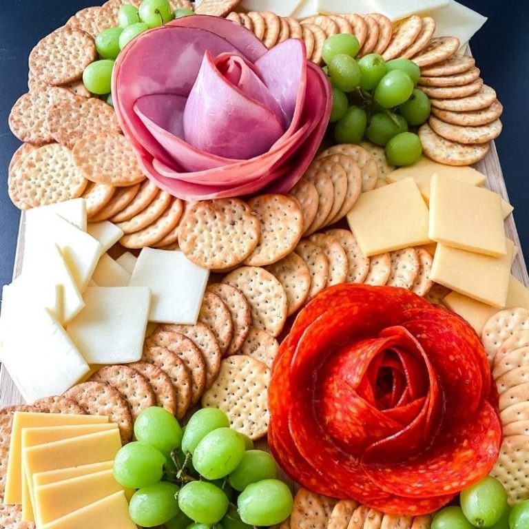 Charcuterie Board with Meat Roses