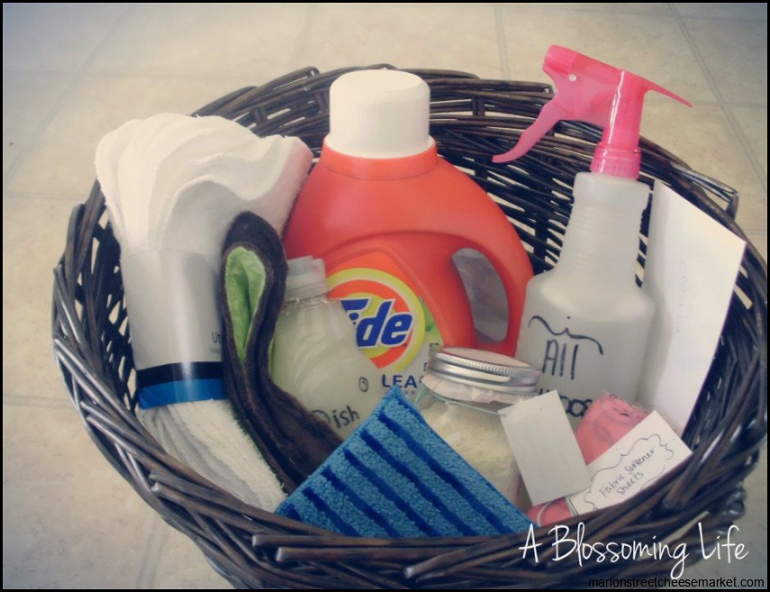 A Blossoming Life: DIY Cleaning Products Gift Basket | Diy gift baskets ...