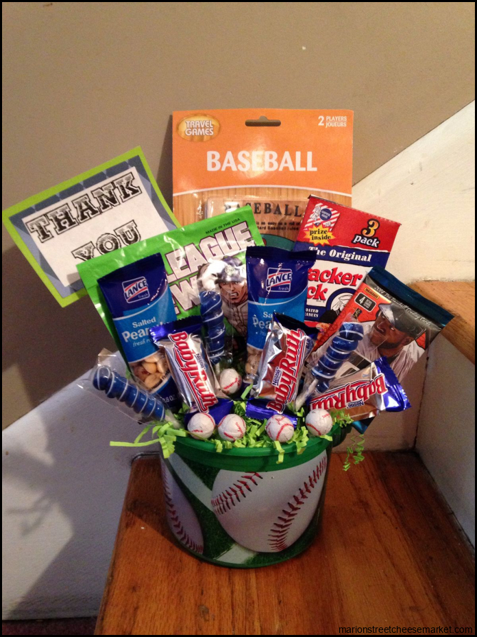 Baseball coach gifts, Baseball gift basket, Coach thank you gifts