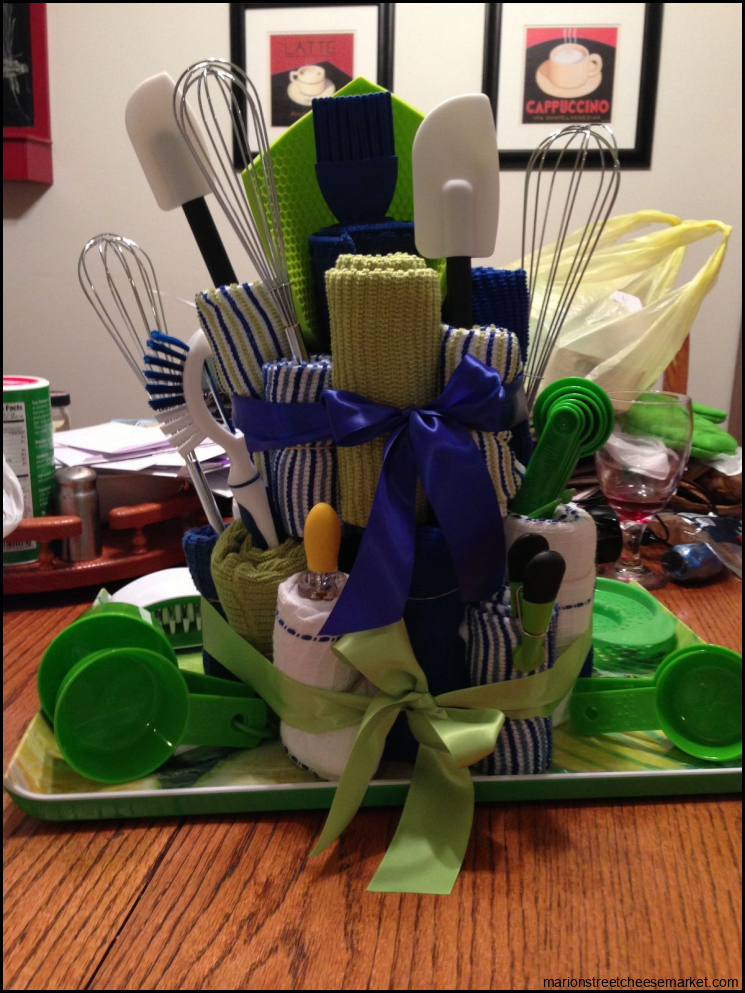 Bridal shower gift baskets, Kitchen utensils gift, Diy gift baskets