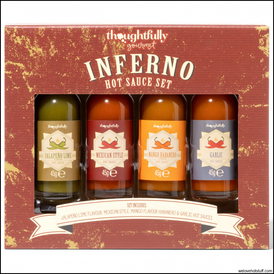 Buy Thoughtfully Gourmet, Inferno Chilli Hot Sauce Gift Set, Scoville ...