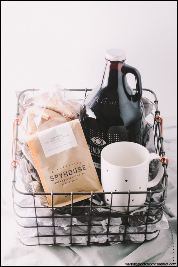 coffee gift basket for the holidays via playswellwithbutter
