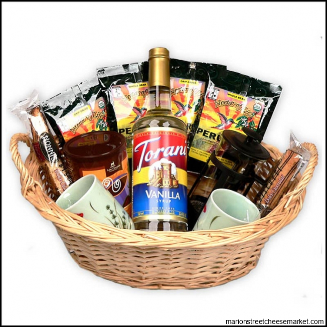 Coffee Lover's Gourmet Coffee Gift Basket with a French Press Coffee ...