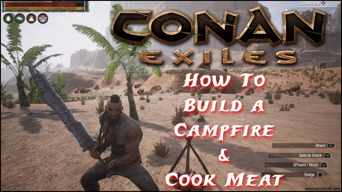 Conan Exiles: How To Build A Campfire And Cook Meat - YouTube