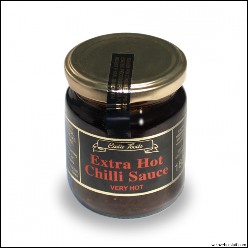 Exotic Foods Extra Hot Chilli Sauce 180g Jar - Exotic Foods