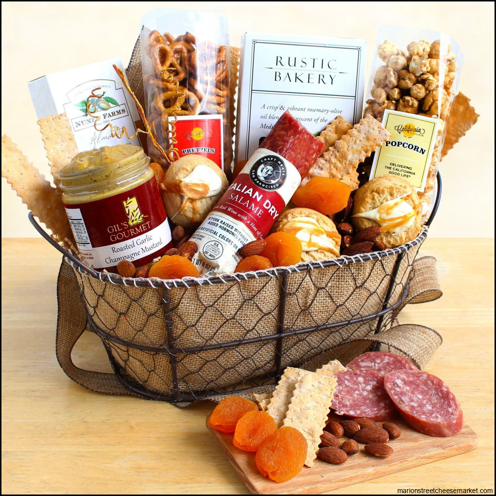 For your favorite foodie! This gourmet gift basket contains delicious and nutritious delicacies ...